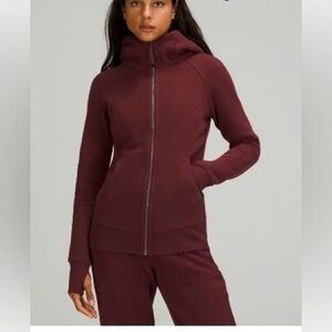 Lululemon Scuba Full-Zip Hoodie. Size 8. Color: Merlot Red